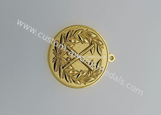 Medallas del baloncesto del hierro del chapado en oro, latón militar de las medallas de la fuerza aérea sellado personalizado