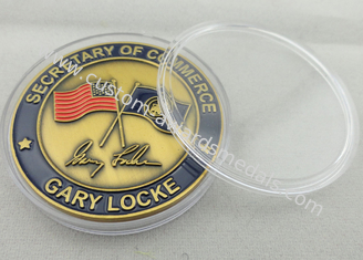 el 2.o o 3D el chapado en oro antiguo Gary Locke personalizó las monedas para los premios, recuerdo, militar